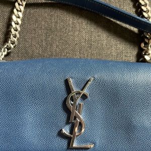 YSL Royal blue crossbody with silver hardware .Good condition, includes dust bag